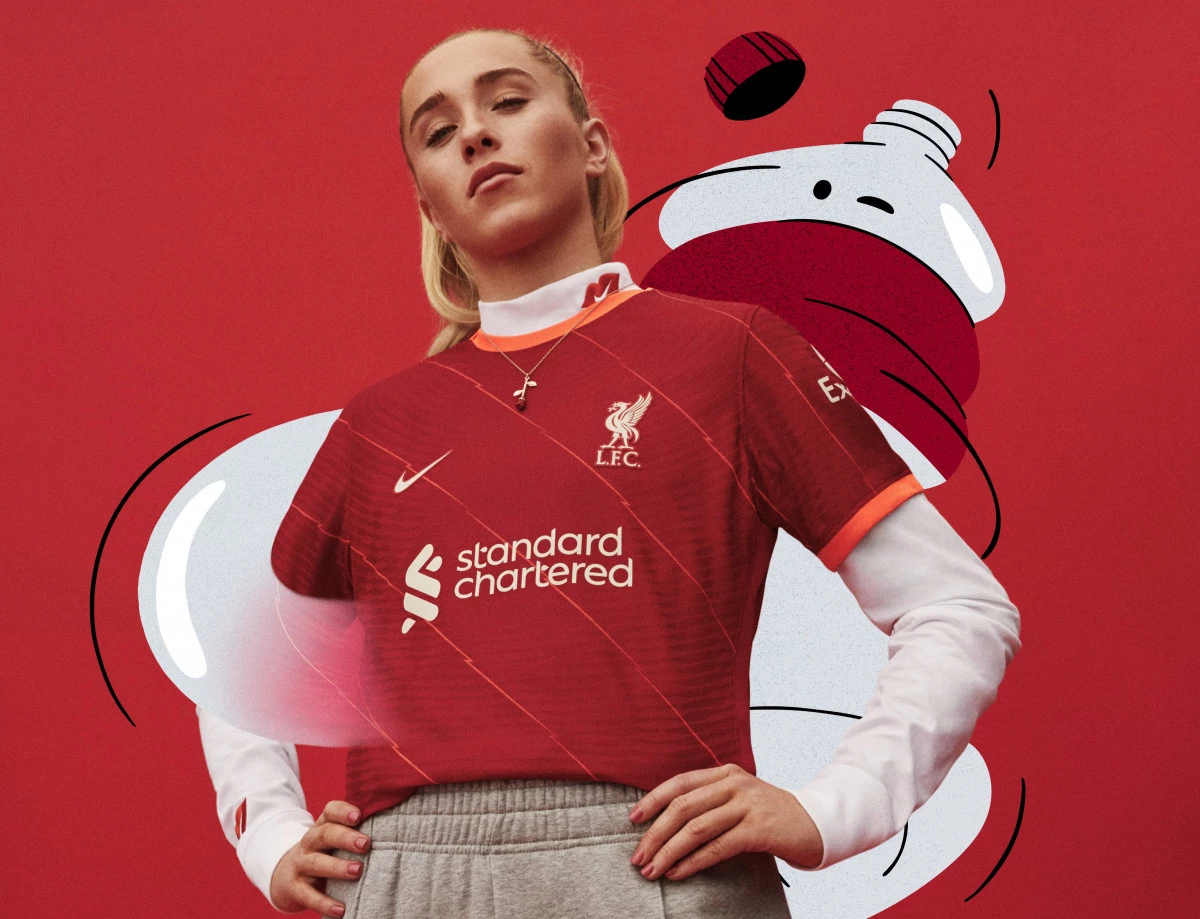 post card Loja online Fútbol Emotion Portugal - Blogs de futebol - Liverpool HOME 2021-22 primeira.webp